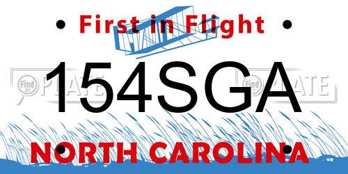 154SGA North Carolina License Plate
