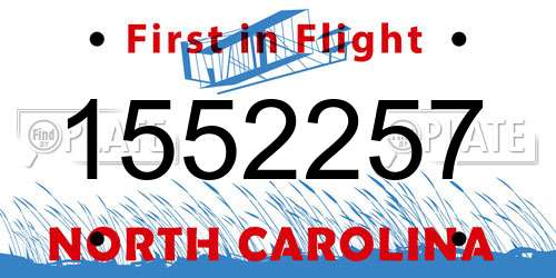 1552257 North Carolina License Plate