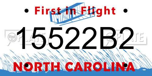 15522B2 North Carolina License Plate