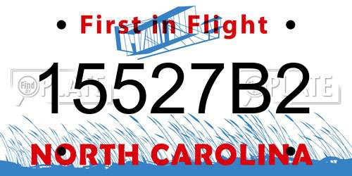 15527B2 North Carolina License Plate