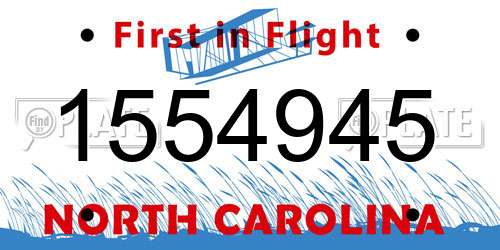 1554945 North Carolina License Plate