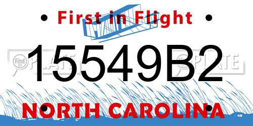 15549B2 North Carolina License Plate