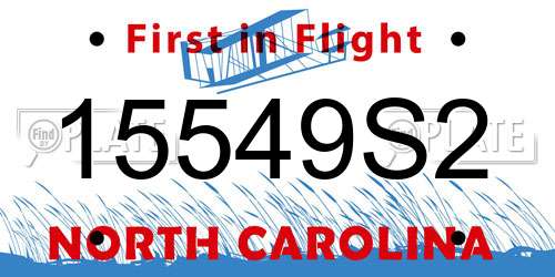 15549S2 North Carolina License Plate