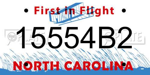 15554B2 North Carolina License Plate
