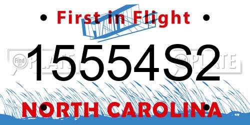 15554S2 North Carolina License Plate