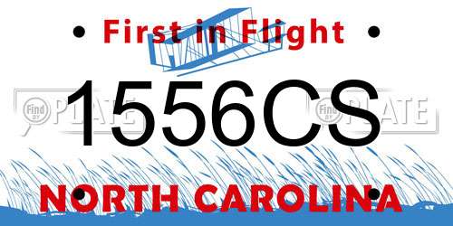 1556CS North Carolina License Plate