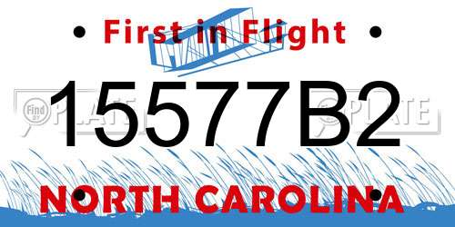 15577B2 North Carolina License Plate
