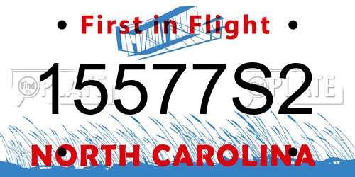 15577S2 North Carolina License Plate