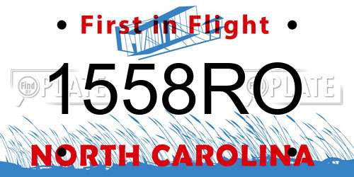 1558RO North Carolina License Plate