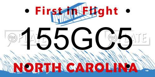 155GC5 North Carolina License Plate
