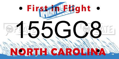 155GC8 North Carolina License Plate
