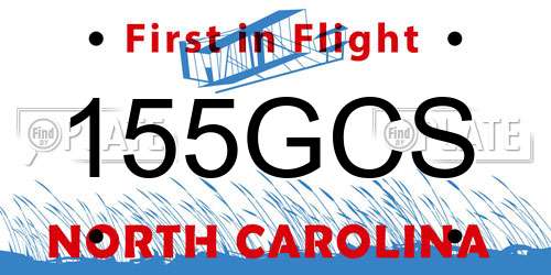 155GCS North Carolina License Plate
