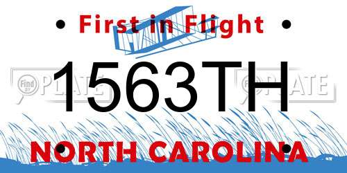 1563TH North Carolina License Plate