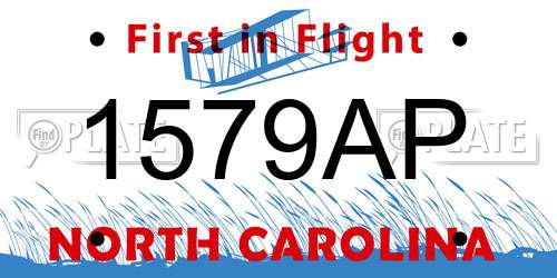 1579AP North Carolina License Plate