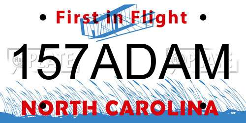 157ADAM North Carolina License Plate