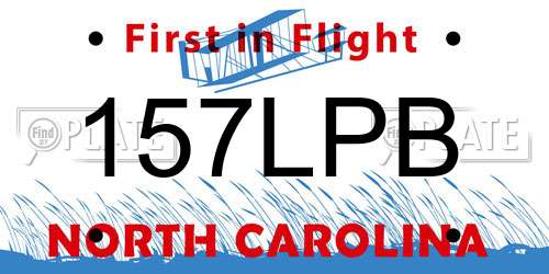 157LPB North Carolina License Plate