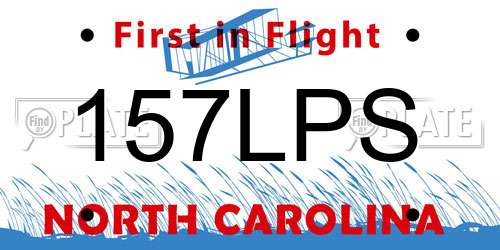 157LPS North Carolina License Plate