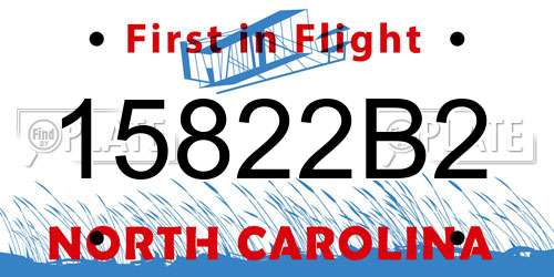 15822B2 North Carolina License Plate