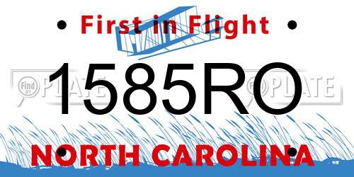 1585RO North Carolina License Plate