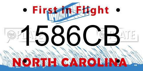 1586CB North Carolina License Plate