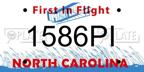 1586PI North Carolina License Plate