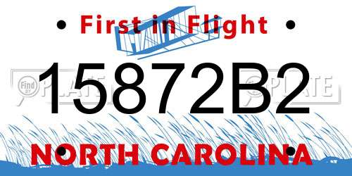 15872B2 North Carolina License Plate