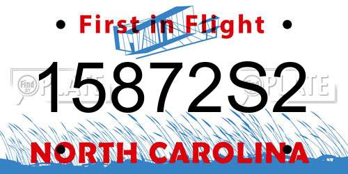 15872S2 North Carolina License Plate