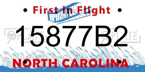15877B2 North Carolina License Plate
