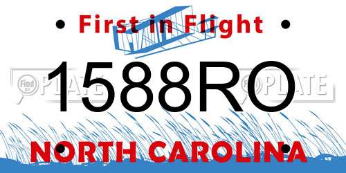 1588RO North Carolina License Plate