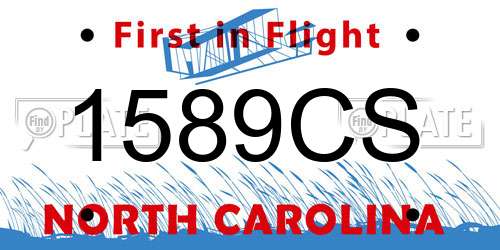 1589CS North Carolina License Plate