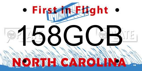 158GCB North Carolina License Plate
