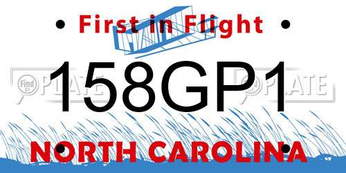 158GP1 North Carolina License Plate