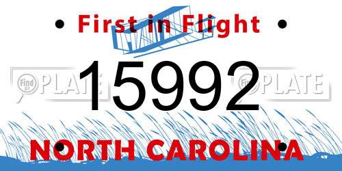 15992 North Carolina License Plate