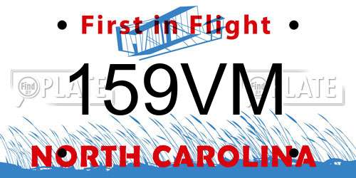 159VM North Carolina License Plate