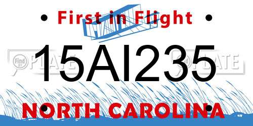 15AI235 North Carolina License Plate