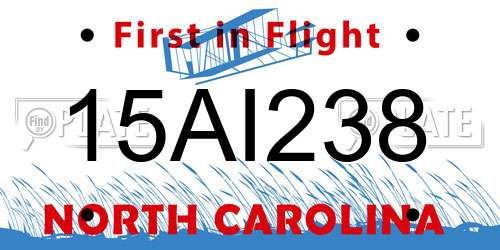 15AI238 North Carolina License Plate