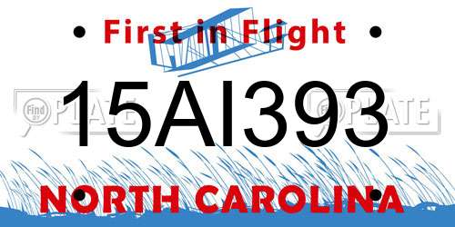 15AI393 North Carolina License Plate