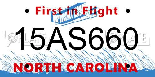 15AS660 North Carolina License Plate