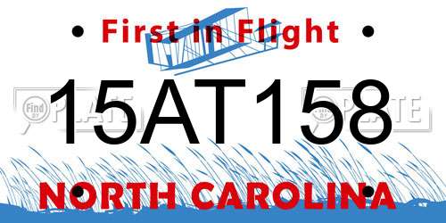 15AT158 North Carolina License Plate