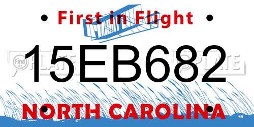 15EB682 North Carolina License Plate