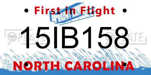 15IB158 North Carolina License Plate