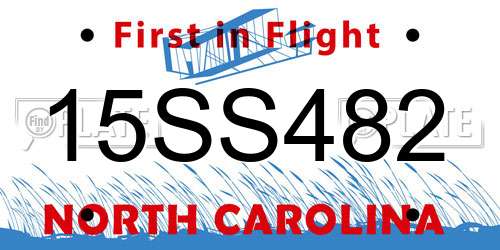 15SS482 North Carolina License Plate