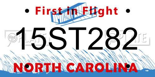 15ST282 North Carolina License Plate