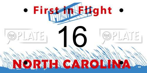 16 North Carolina License Plate