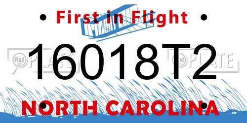 16018T2 North Carolina License Plate