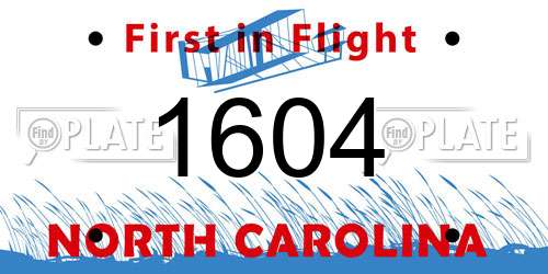 1604 North Carolina License Plate