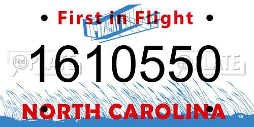1610550 North Carolina License Plate