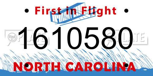 1610580 North Carolina License Plate