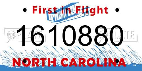 1610880 North Carolina License Plate