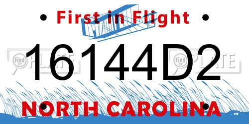 16144D2 North Carolina License Plate